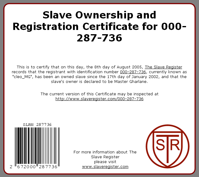 Gay Slave Registry 81